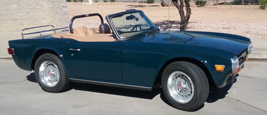 blue 1974 TR6