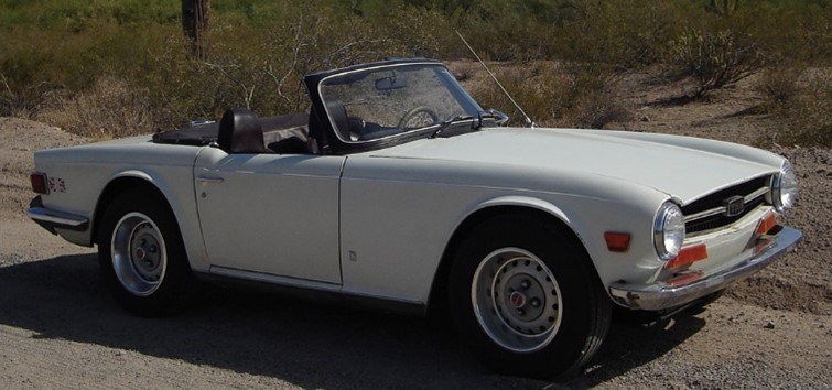 white 1974 TR6